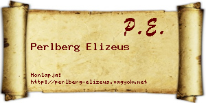 Perlberg Elizeus névjegykártya